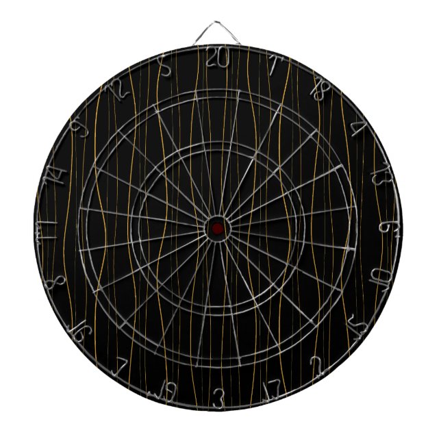 Elegant Gold Wavy Lines Pattern Dartboard (Front)