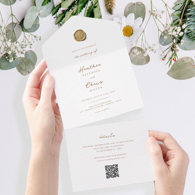 Elegant Gold Wax Seal and Send Wedding All In One Invitation (Creator Uploaded)