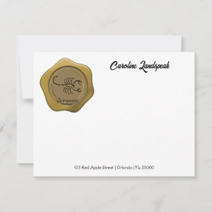 Elegant Gold Wax Seal with Scorpio Card