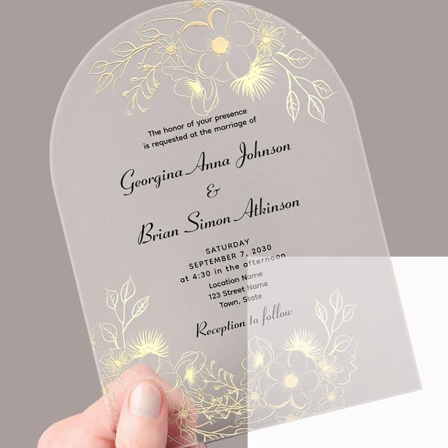 Elegant Gold Wedding Acrylic Invitations (Creator Uploaded)