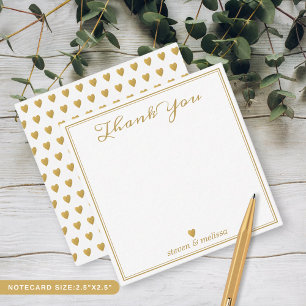Elegant Gold Wedding Couple Newlyweds Thank You  Card