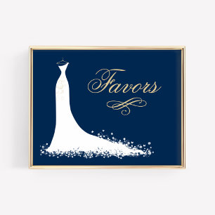 Elegant Gold Wedding Favours Gown Bridal Shower Poster