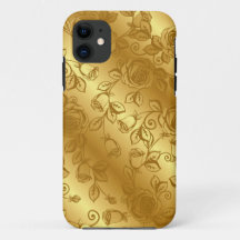 Elegant Gold Wedding Floral iPhone Case