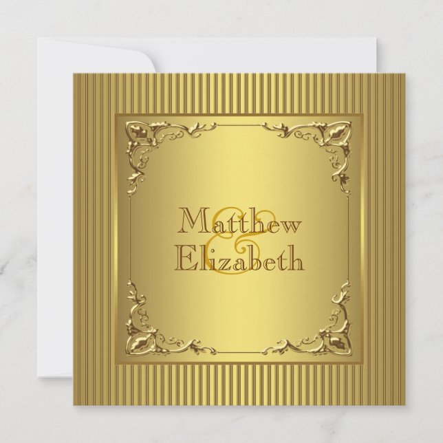 Elegant Gold Wedding Invitation (Front)