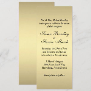 Elegant Gold Wedding Invitation