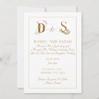 Elegant Gold Wedding Invitation
