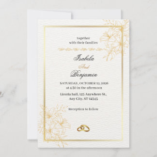 Elegant gold wedding invitation