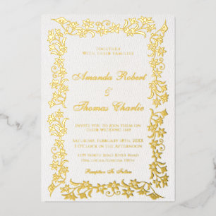 Elegant Gold Wedding Invitation 