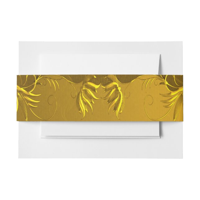 Elegant Gold Wedding Invitation Belly Band (Front Example)