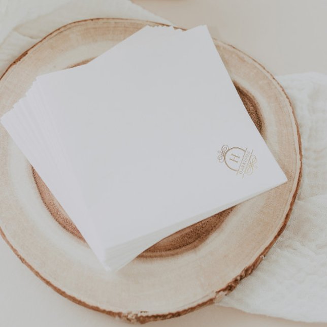 Elegant Gold Wedding Monogram  Napkin (Creator Uploaded)