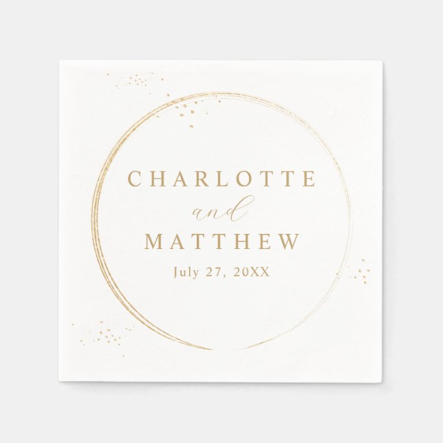 Elegant Gold Wedding Napkin (Front)