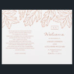 Elegant gold wedding program folded. Blue botanic<br><div class="desc">Elegant gold botanic wedding program. Printed program doesn't contain real foil or sparkles. Please contact me if you need additional items.</div>