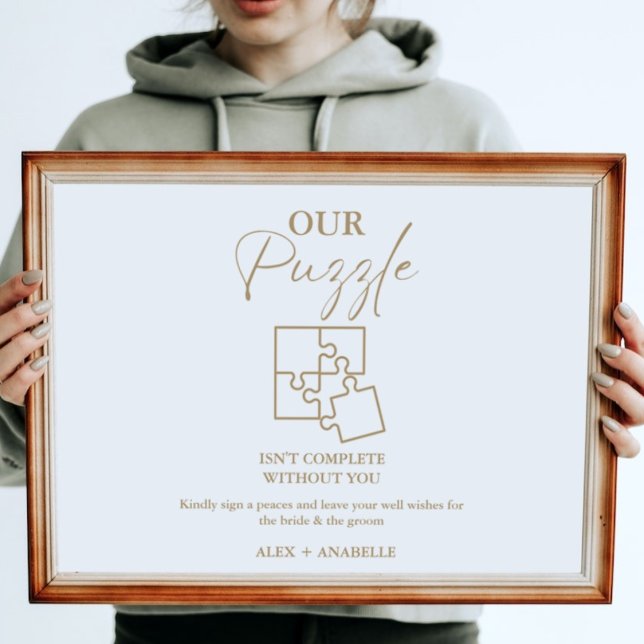 Elegant Gold Wedding Puzzle Guestbook Sign (Creator Uploaded)