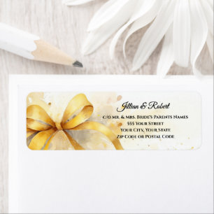 Elegant Gold Wedding Return Address Label