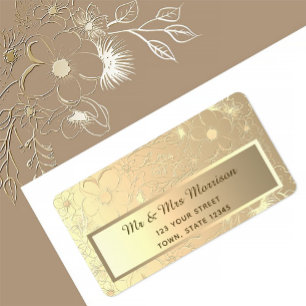 Elegant Gold Wedding Return Address Label