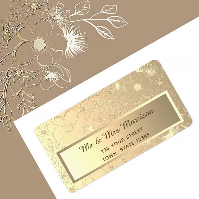 Elegant Gold Wedding Return Address Label (Creator Uploaded)