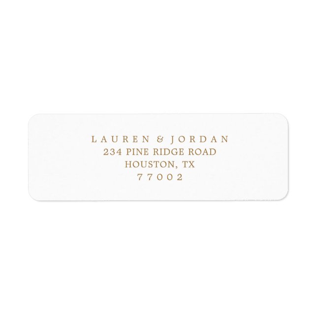 Elegant Gold Wedding Return Address Labels (Front)