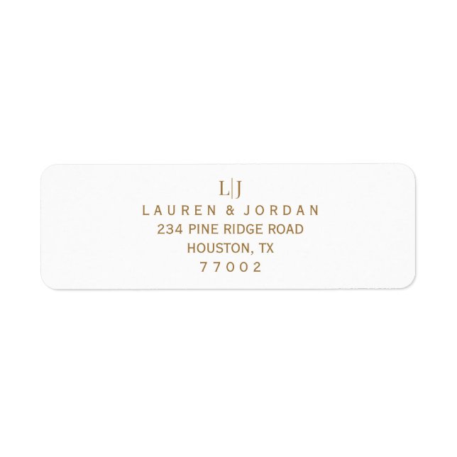 Elegant Gold Wedding Return Address Labels (Front)