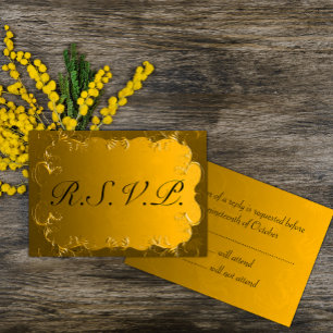 Elegant Gold Wedding RSVP Card