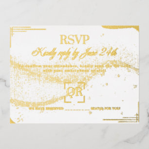 Elegant Gold Wedding RSVP Card – Classic QR Design