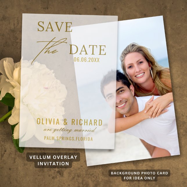 Elegant Gold Wedding Save The Date Vellum Invitations (Elegant Gold Wedding Save The Date Vellum Invitations
)