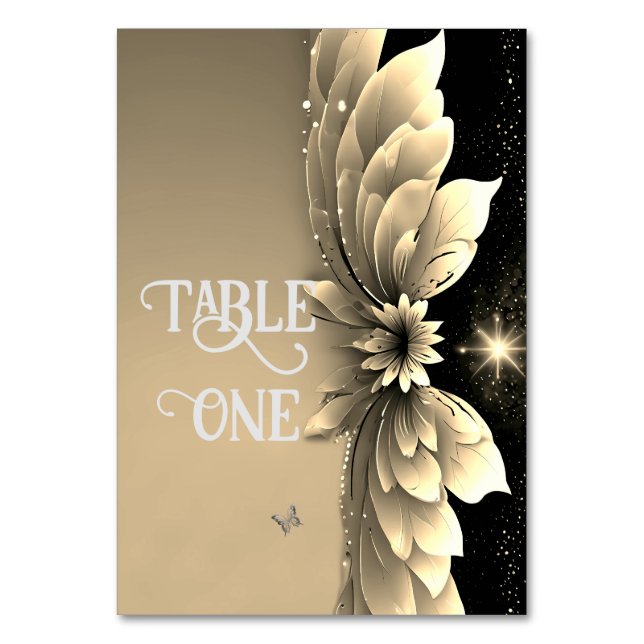 Elegant Gold Wedding Table Number (Front)