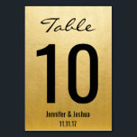 Elegant Gold Wedding Table Numbers Cards Templates<br><div class="desc">Elegant yet modern gold foil ombre DIY wedding table cards with numbers for your wedding reception. Bride and Groom's name and date also included. Get more ideas such as matching guests table seating cards in wedding collection 'BLACK & GOLD'. Fonts and sizes can be changed by using the 'customise' button....</div>