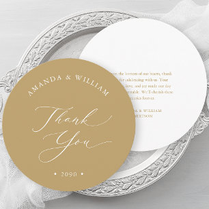 Elegant Gold Wedding Thank You Card