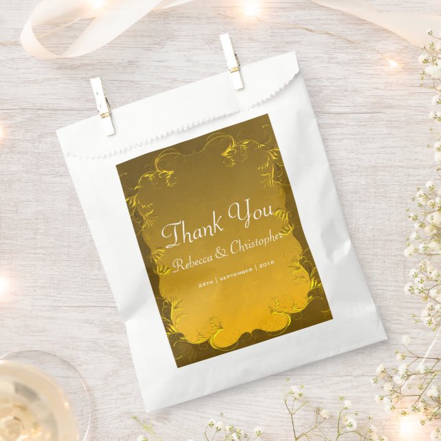 Elegant Gold Wedding Thank You Favour Bag (Clipped)