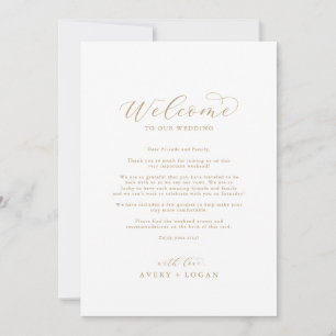 Elegant Gold Wedding Welcome Letter & Itinerary