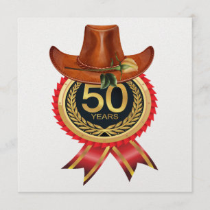 Elegant Gold Western Fifty Invitation
