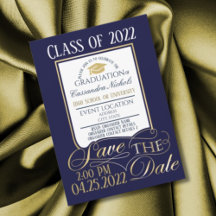 Elegant, Gold, White and Blue Graduation design