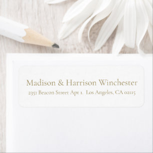Elegant gold white chic wedding return address label