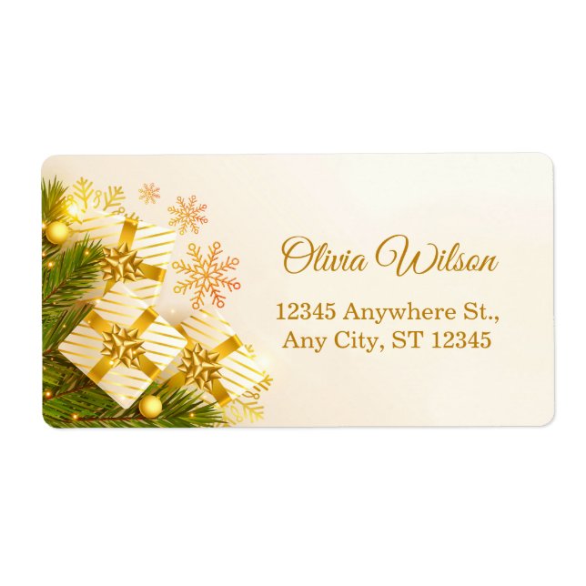 Elegant Gold & White Christmas Gift (Front)