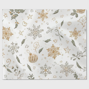 Elegant Gold & White Christmas Smooth Seamless Wrapping Paper