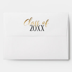 Elegant Gold White Custom Graduation Envelope