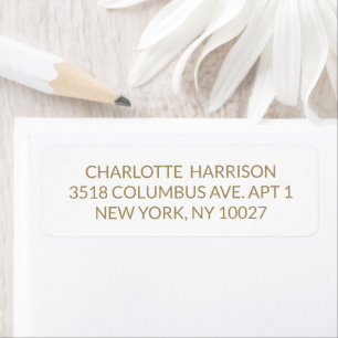Elegant gold white custom return address  label