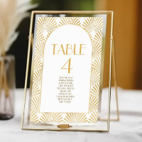 Elegant Gold White Geometric Art Deco Wedding