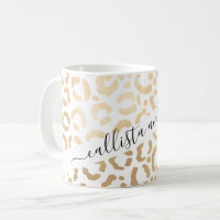 Elegant Gold White Leopard Cheetah Animal Print
