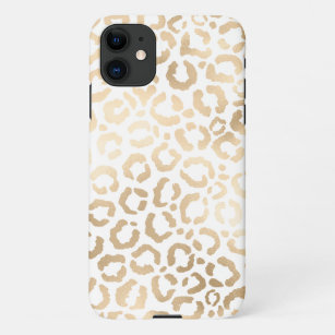 Elegant Gold White Leopard Cheetah Animal Print iPhone 11 Case