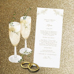 Elegant Gold & White Long Menu<br><div class="desc">Elegant gold and white menu.  Long.   Wedding.  Event.  Gold text.</div>