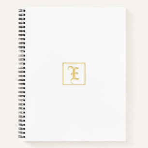 Elegant Gold White Monogram Personalised Notebook
