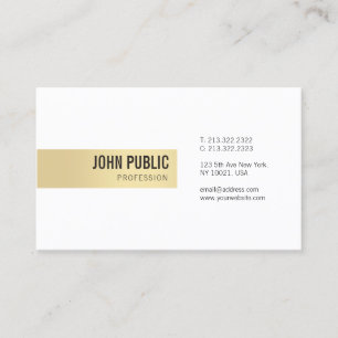 Elegant Gold White Simple Template Professional Business Card