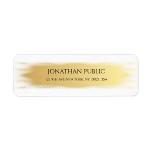 Elegant Gold White Simple Template Return Address Label