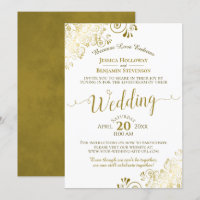 Elegant Gold & White Virtual Wedding Livestream