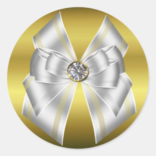 Elegant Gold & White Wedding Envelope Seal
