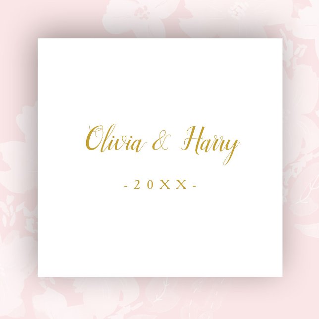 Elegant Gold White Wedding Paper Napkin (Creator Uploaded)