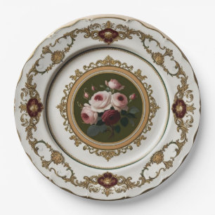 Elegant Gold wildflower Floral Ceramic Wedding Paper Plate