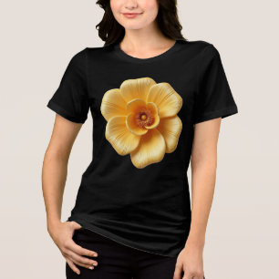 Elegant Gold-Yellow Flower Bella+Canvas Tri-Blend Shirt
