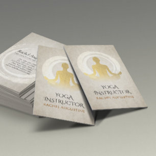 Elegant Gold Yoga Meditation Instructor ZEN Symbol Business Card